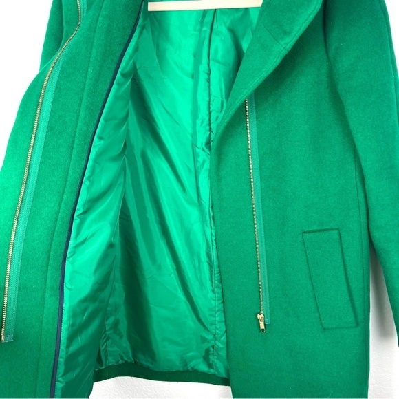 J.Crew City Coat Green Wool Blend Womens Sz 00 - Picture 6 of 11